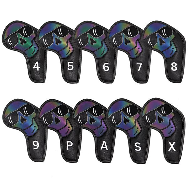 Outros produtos de golfe Gradientes Óculos de sol Golf Iron Head Covers Iron Headovers Wedges Covers 4-9 ASPX 10pcs com cor preta 230907