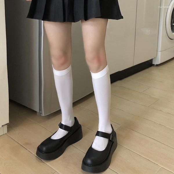 Kadın Çorap Tüp Kadınlar Moda İns İnce Japon Yaz Sevimli Beyaz Velvet Yarım Kolej Tarzı JK Üniforma Buzağı