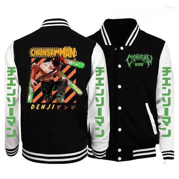 Giacche da uomo 2023 Anime Chainsaw Giacca da baseball unisex Denji Maglia a maniche lunghe Cappotti invernali casual da esterno