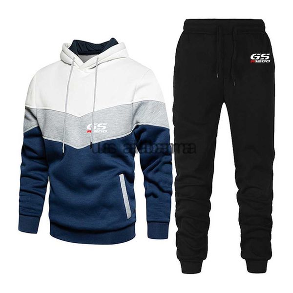 Herren-Trainingsanzüge 2023 Herbst Herren Motorrad R 650 800 1150 1200 GS Adventure Bequem lässig dreifarbige Nähte Patchwork Top + Hose Set x0907