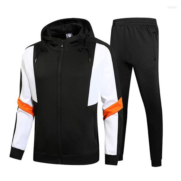 Herren-Trainingsanzüge, Trainingsanzug für Männer, Reißverschluss, Kapuzenpullover und Jogginghose, zweiteilige Anzüge, männlich, lässig, Fitness, Joggen, Sport-Sets, asiatisch