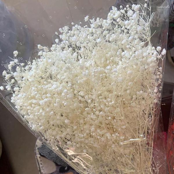 Dekorative Blumen, 50 g/Set, Gypsophila, getrocknet, getrocknete Baby-Atemblumen, Blumenstrauß, 43,2 cm Zweige für Hochzeit, DIY, Zuhause, Party, Dekoration, Tischvase