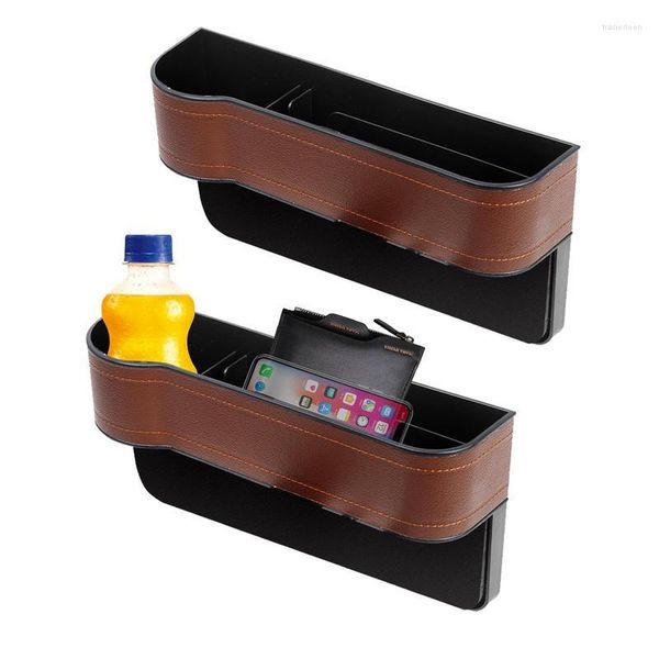 Console per sedile organizer per auto 2 pezzi Borse universali in PU Tasche multifunzionali a fessura sinistra e destra