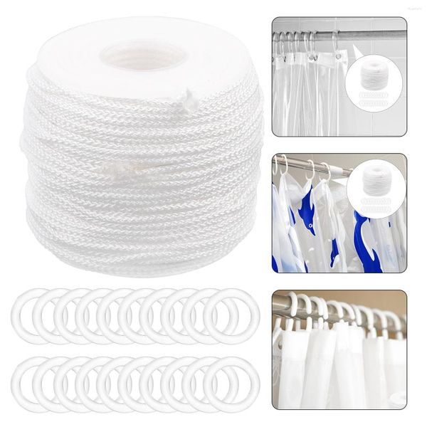 Acessórios para cortinas, anéis romanos, peças de reparo, persianas de plástico, kit de cordão transparente branco