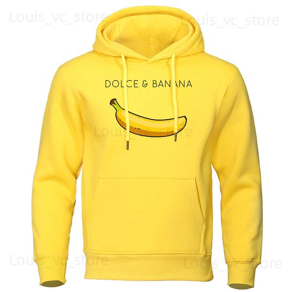 Männer Hoodies Sweatshirts Banana Druck Mode Lässig Hoodies Herbst Lose Pullover Tops Tasche Fleece Warme Sportswear Männlichen T230907