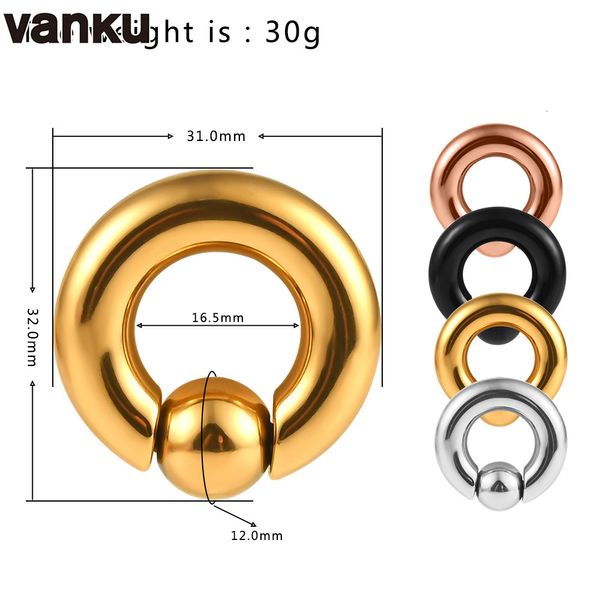 Gioielli per piercing al labbro Labret Vanku 10 pezzi Tappi per orecchie e tunnel in acciaio inossidabile Anelli a cerchio in cattività di grandi dimensioni Corpo per capezzoli al naso 230906