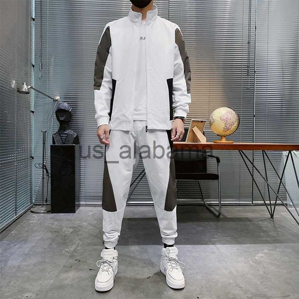 Tracksuits masculinos homens tracksuit casual hoodies conjuntos 2023 primavera nova jaqueta masculina + calças dois conjuntos de peças hip hop streetwear esportes terno estilo coreano x0907