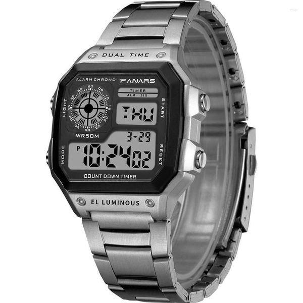 Armbanduhren Herren Wasserdichte Multifunktions-Sportuhr Quadratische Mode Elektronische Luxus-Herrenuhren für das Handgelenk