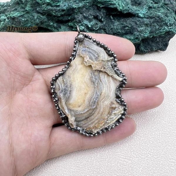 Collane con ciondolo Antico saldato a forma libera Galassia naturale Druzy Sun Agate Collana vintage per creazione di gioielli fai da te MY230479