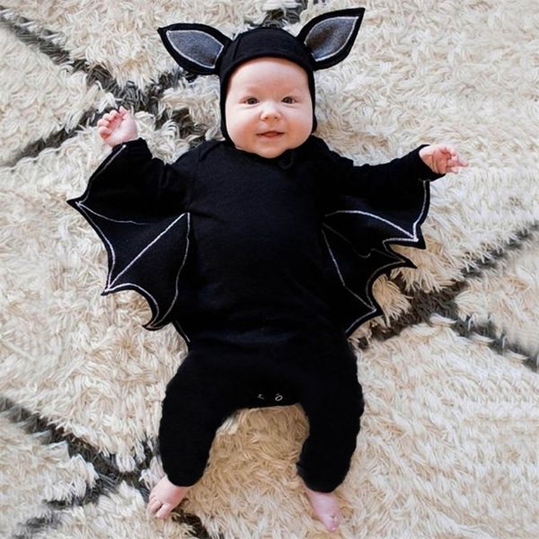 Ocasiões especiais Halloween bebê preto morcego traje cosplay macacão infantil meninos meninas purim festa carnaval fantasia vestido longo curto 230906
