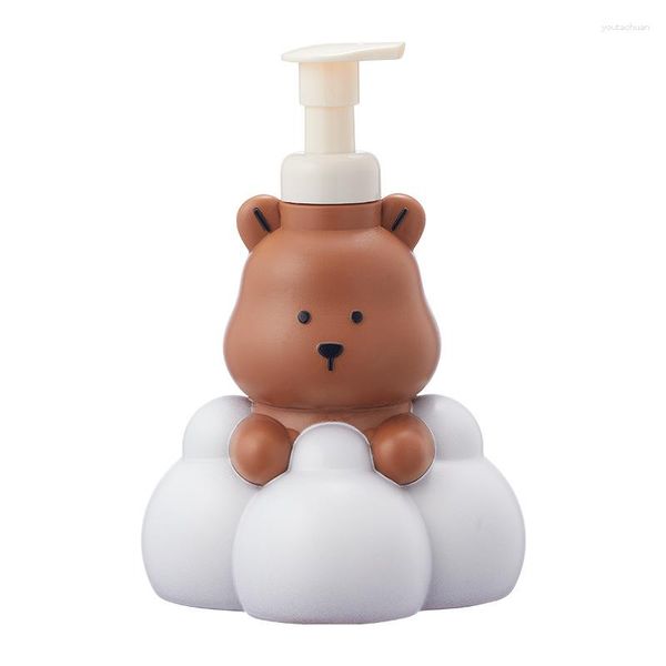 Dispenser di sapone liquido 1 pezzo Cartoon Bear schiuma bagno disinfettante per le mani gel doccia shampoo bottiglia con pompa riutilizzabile che produce contenitore in schiuma