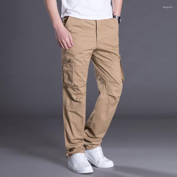 Erkek pantolon çok cepli kargo gündelik erkek baggy normal pamuk uzun pantolon savaş askeri taktik artı boyut 3xl
