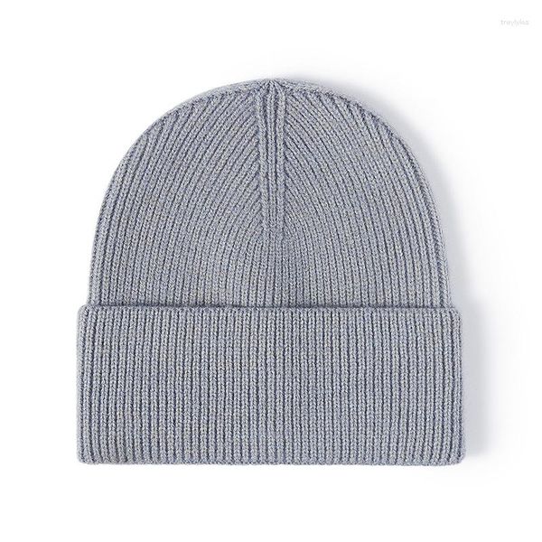 Berets inverno cashmere tricô bonés para homens preto tamanho grande gorros moda crânios quente grosso fio de malha outono chapéu feminino