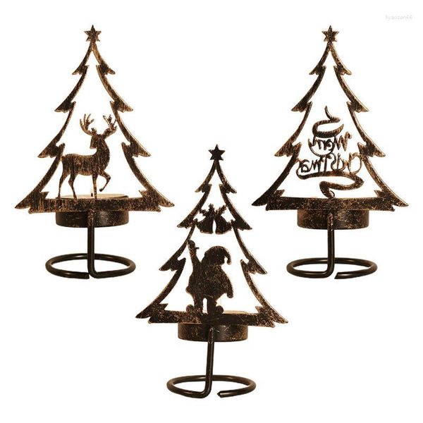 Titulares de vela Metal Árvore de Natal Suporte Home Stand Tea Light Table Centerpiece para festas de casamento