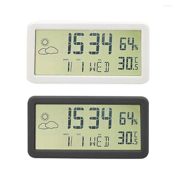 Relógios de mesa Digital Travel Alarm Clock com calendário temperatura temporizador LCD grande número display bateria operat