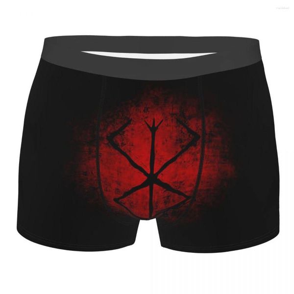 Underpants Engraçado Boxer Berserk Guts Griffith Behelit Manga Shorts Calcinhas Homens Roupa Interior Respirável para Homme S-XXL