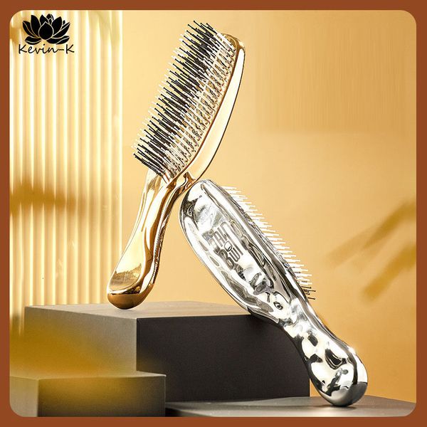 Escovas de cabelo Upscale Luxo Estilo Massagem Pente Fino Almofada de Ar Grande Presente Artesanal Galvanizado com Caixa Ferramentas de Estilo 230906