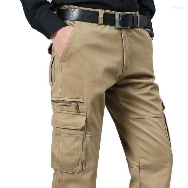 Männer Hosen Gerade Bein Cargo Mann Frühling Multi-taschen Militär Casual Hosen Herbst Armee Baumwolle Jogger Große Größe 48