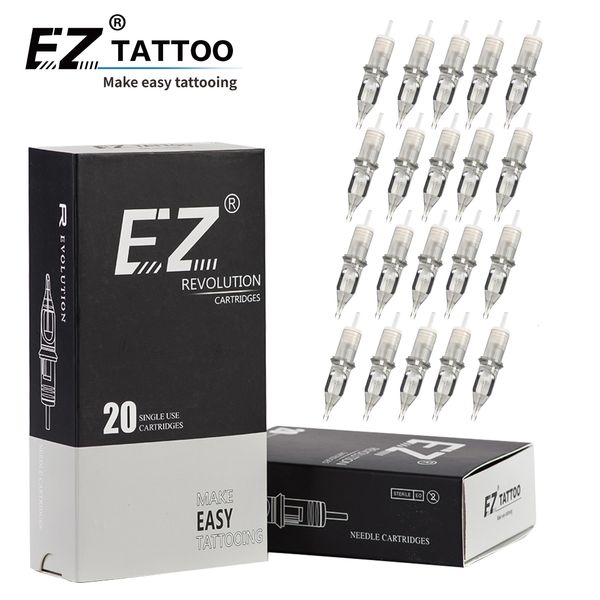 Aghi per tatuaggio EZ Revolution Cartuccia per tatuaggio Ago Round Liner RL #12 0,35 MM #10 0,30 Fornitura di macchine rotative coniche lunghe 20 pezzi Scatola 230907