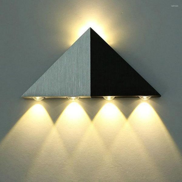 Lâmpada de parede 5W escovado preto prata cabeças duplas LED para baixo luzes de lado corredor sala de estar luminária de cabeceira