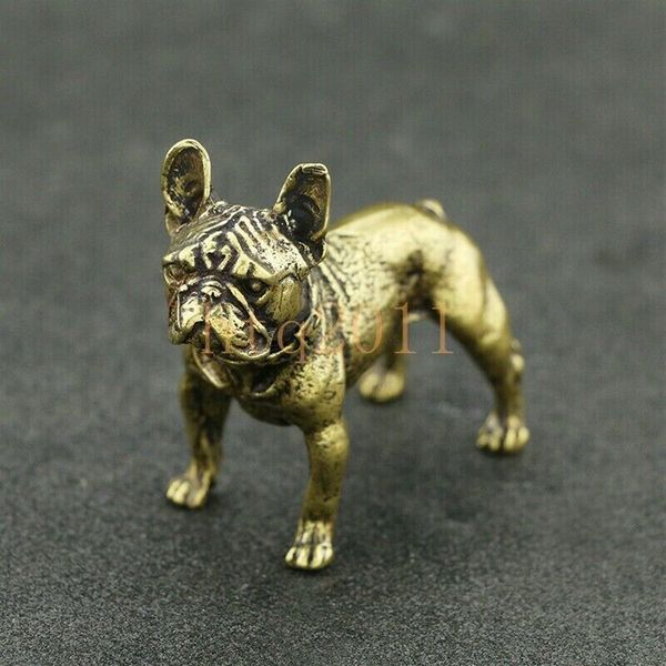 Mini statua di cane Bulldog francese in ottone massiccio Decorazione della casa Figurine di animali EDC Fabbrica diretta s DZ93248x