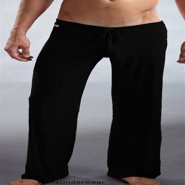 New Fashion uomo Pantaloni da notte America pigiama sexy pantaloni da yoga morbida seta confortevole camicia da notte trasparente pantaloni285P