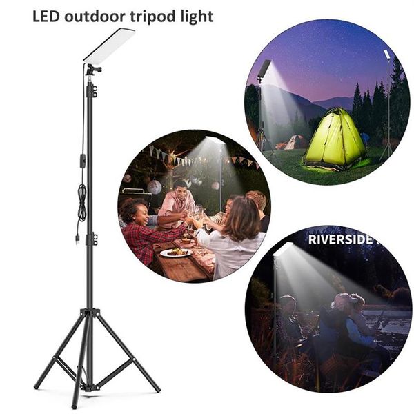 Luce da campeggio esterna portatile LED luminoso regolabile USB ricaricabile staffa per treppiede lavoro per lanterne da picnic295y