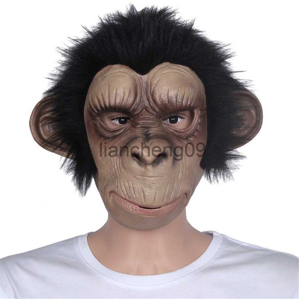 Маски для вечеринок Маска животного Новинка Костюм на Хэллоуин Вечеринка Маска для головы животного Орангутанг Латексные маски на всю голову x0907