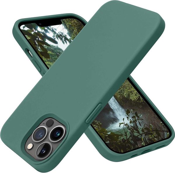 É uma capa de telefone ultrafina de silicone resistente a choques projetada para iPhone 13 Pro Max, para iPhone 13 Pro Max (verde meia-noite) L2030907