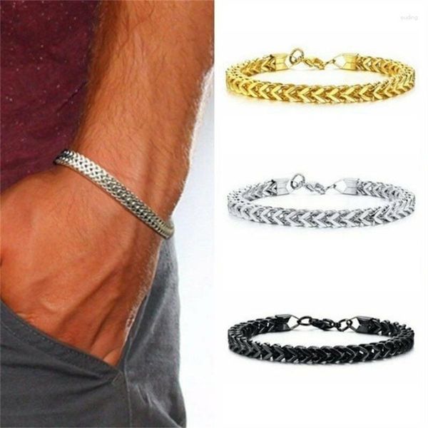 Charme pulseiras moda 2023 personalidade masculina pulseira de aço inoxidável lazer simplicidade jóias presente para menino amigo