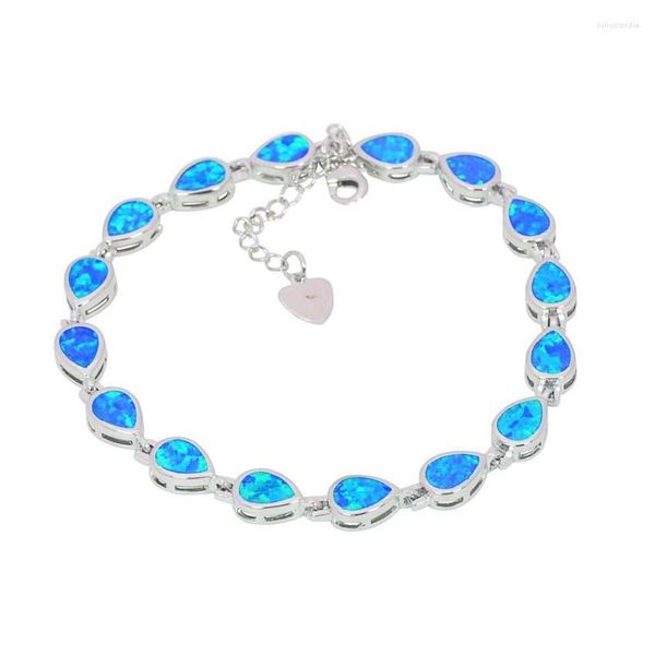 Link-Armbänder mit blauem Opal für Damen, Wassertropfen, Freundschaft, Hochzeit, Schmuck BDS1513002