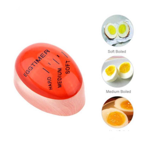 Timer da cucina Timer da cucina per uova Timer perfetto per cambiare colore Yummy Morbide Uova sode Cottura in resina ecologica Goccia rossa Consegna Dh7Mz