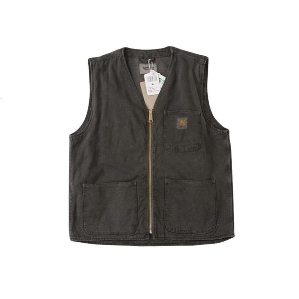 Designer Carharts Moda uomo Nuovo di alta qualità Jia Ka Vintage lavato vecchio Detroit tinto in cera Gilet da pescatore 3701