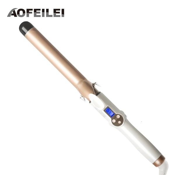 Ferri arricciacapelli Vero elettrico professionale in ceramica Bigodino per capelli Lcd Ferro arricciacapelli Riccioli Bacchetta Waver Strumenti per lo styling di moda 230907