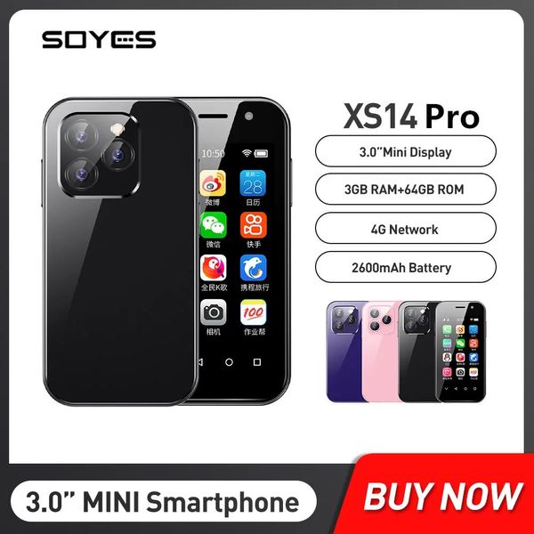 Оригинальный мини-смартфон SOYES XS14 PRO LTE 4G, 2600 мАч, 3,0-дюймовый дисплей, Android 9,0, WIFI, распознавание лиц, OTG FM, небольшой мобильный телефон