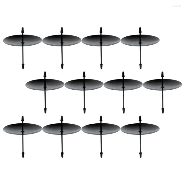 Castiçais 12 Pcs Preto Decoração de Casa Titular Ferro Decorativo Fixador Copo Delicado Suporte Fixação Doméstica