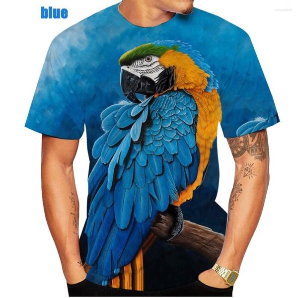 Homens camisetas Moda Homens Camiseta 3D Papagaio Animal Estampado Camisa Novidade Unisex Personalidade Homens / Mulheres Casual