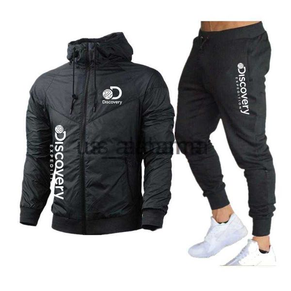 Tracksuits masculinos 2023 outono inverno nova descoberta jaqueta terno casual terno emenda calças jaqueta de alta qualidade terno x0907