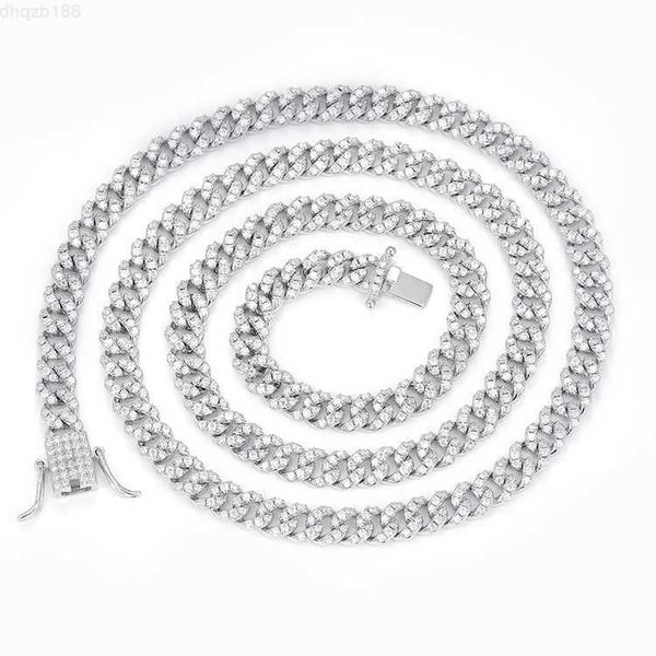 Yu Kette Reihen Preis 925 Silber Breite kubanische einzelne 10mm 65mm Moissanit Diamant Halskette für Link Ying Großhandel Herren/Frauen Qrvju