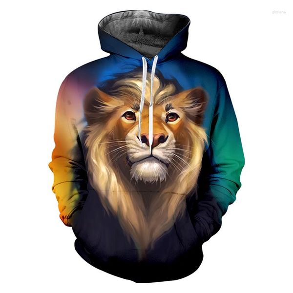 Hoodies masculinos ifpd tamanho da ue homem pulôver solto impressão 3d leão streetwear plus 6xl roupas animal moda camisolas