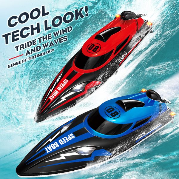 Electricrc barcos est 24g hj808 hj813 hj815 alta velocidade controle remoto barco de corrida de alta velocidade à prova dwaterproof água barco elétrico rc 230906