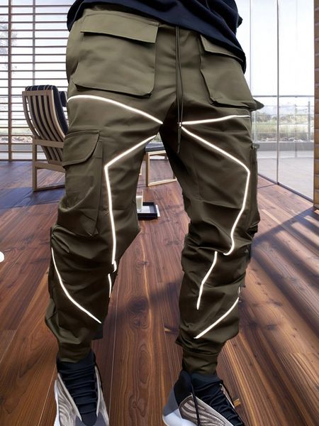 Pantaloni da uomo Pantaloni sportivi muscolari autunnali e invernali da uomo casual autunnali che si illuminano al buio da corsa 230906