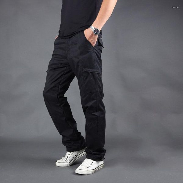 Мужские брюки 2023, зимние уличные повседневные утепленные плюшевые теплые рабочие брюки, мужские прямые хлопковые брюки со средней талией и несколькими карманами