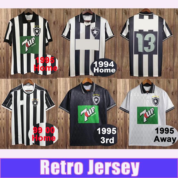 1994 1995 Botafogo FR Retro Soccer Jerseys 1999 2000 Home Black White Away 3ª Camisa de Futebol