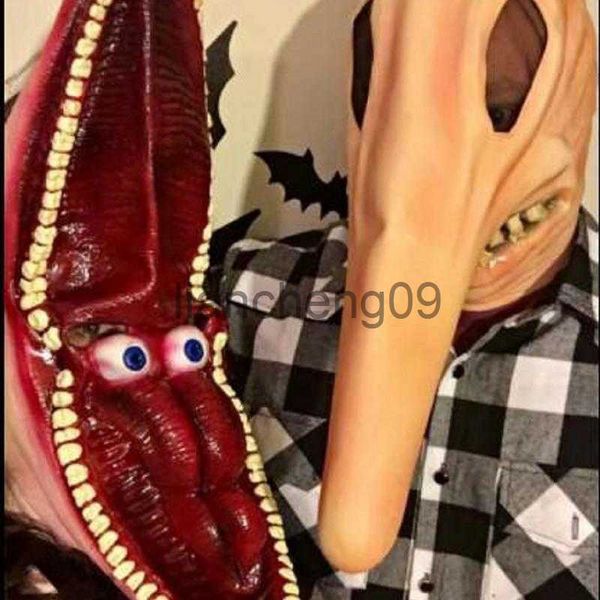 Máscaras de fiesta Scary Adam Barbara Mask Latex Headgear Horrible Movie Beetle Juice Fiesta de Halloween Cosplay Props x0907