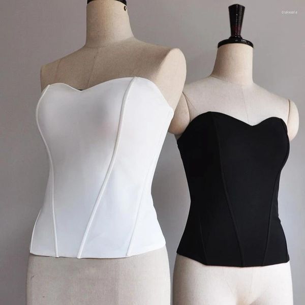 Kadın Bluzları 2023 Kadınlar Omuz Kapalı Üst Beyaz Bluz Seksi Vintage kolsuz Siyah Kadın Üstler ve Blusas Bayanlar Tunik Gömlekler