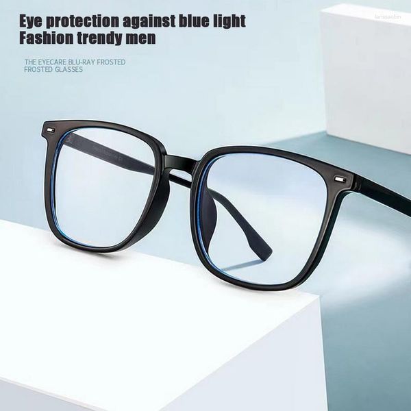 Occhiali da sole 2023 Occhiali da vista unisex quadrati neri alla moda con montatura per occhiali Classic Plain Anti Blue Light Retro Mirror senza gradi