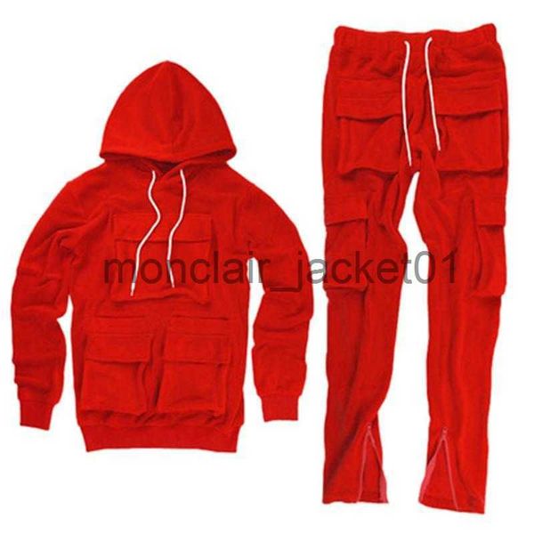 Tute da uomo Tute da uomo Warm Fleece Tuta da uomo 2 pezzi Felpe con cappuccio e pantaloni larghi Tute da uomo Set Taglia USA Set da jogging per abbigliamento Uomo J230907