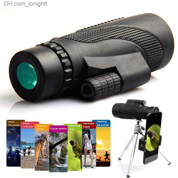 Telescópios Portátil 40x60 Telescópio Monocular À Prova D 'Água Viagem Smartphone Spotting Scope Esporte Ao Ar Livre Telescópio HD Night Vision Telescope Q230907