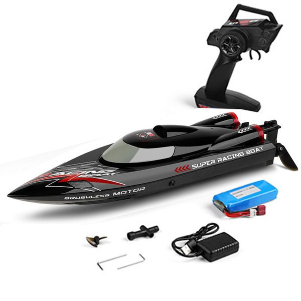 ElectricRC Boats WLtoys WL916 RC Boat 24Ghz 55KMH Бесщеточная высокоскоростная гоночная модель с дистанционным управлением Скоростной катер Взрослые Детские игрушки Подарок 230906